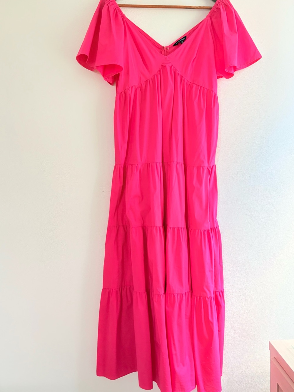 Strut & Bolt Hot Pink Tiered Maxi Dress Size M